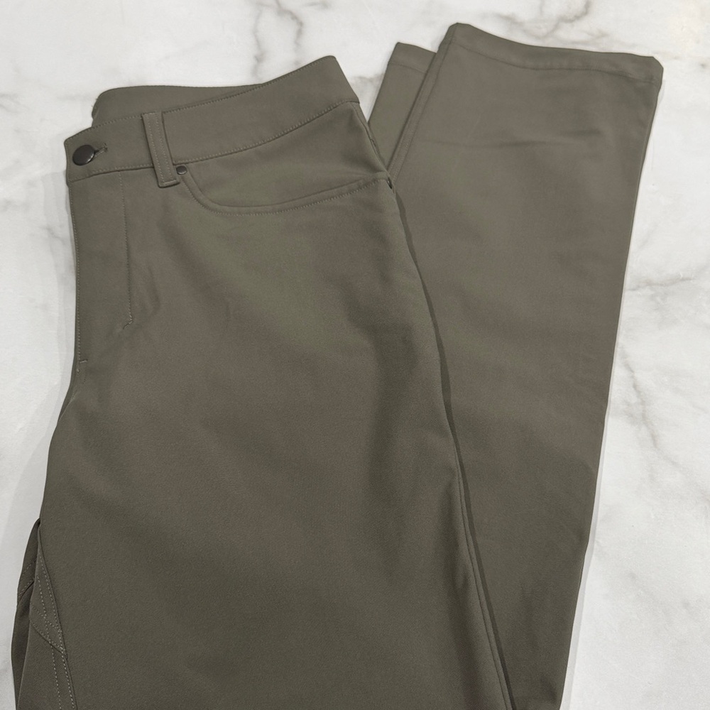 Lululemon Mens Work Office Career Pants ABC Pants Olive Green 30 x 33 - Picture 3 of 6